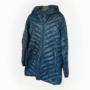 Under Armour ColdGear Infrared Long Down Coat Storm 2 Womens XL Teal Primaloft